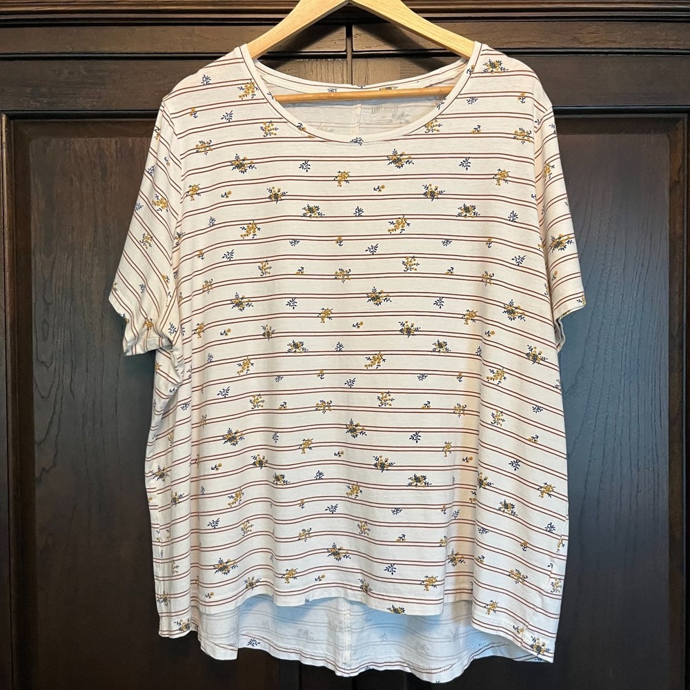 Duluth Trading Co 100% Cotton T-shirt High Low Hem Womens Plus Size 2X Cottage